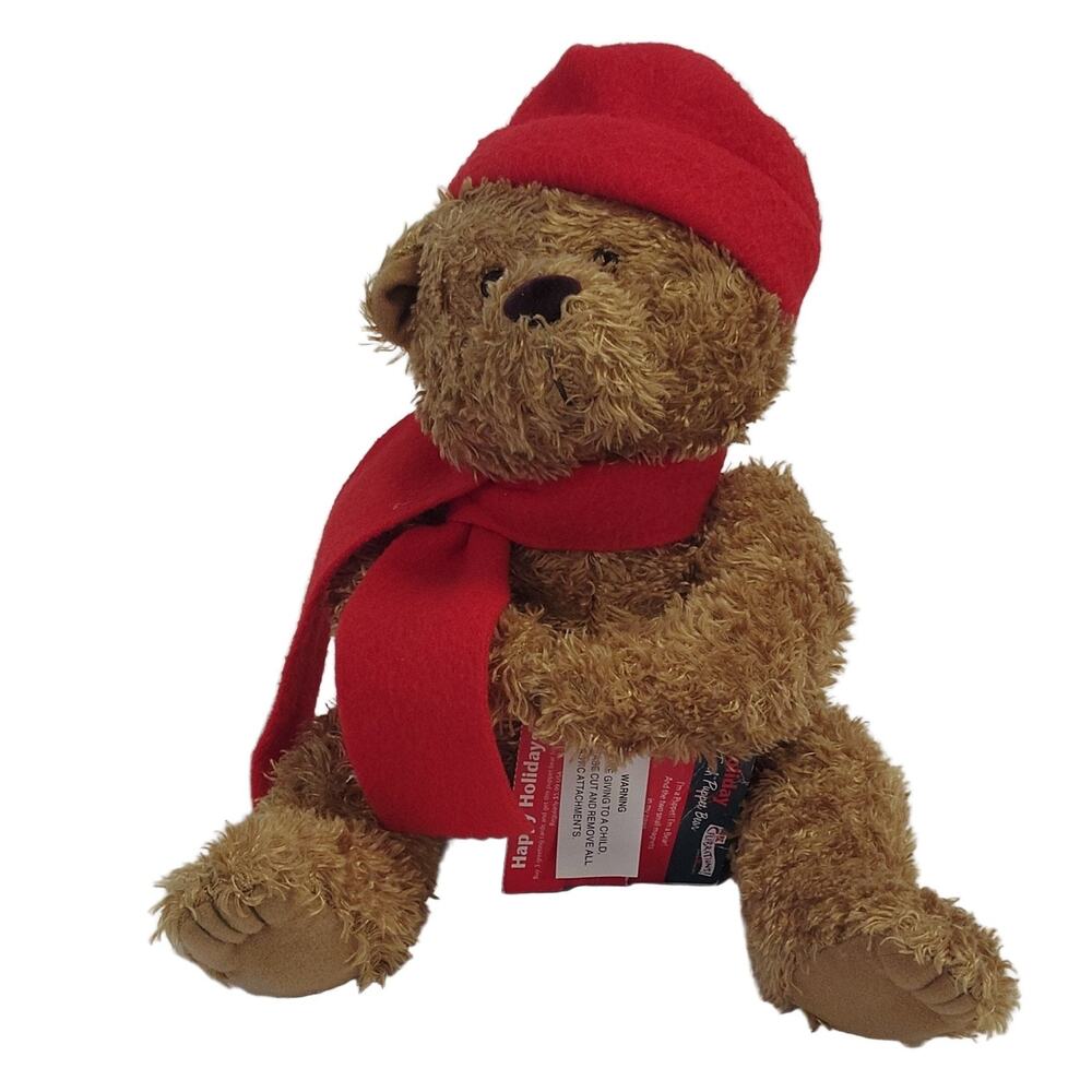 American Greetings Holiday Soft Touch Puppet Bear 8" Christmas K Mart Vintage